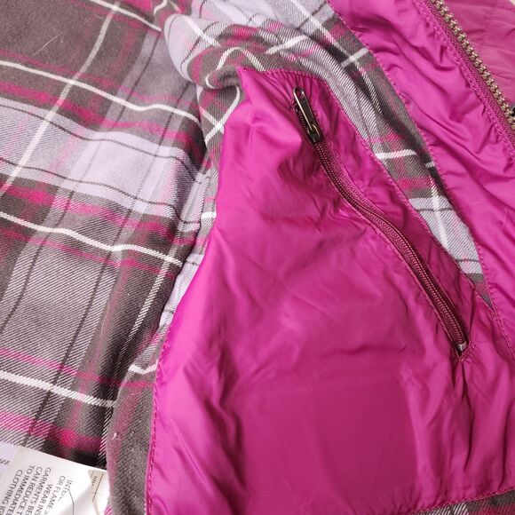 Carhartt Womens Puffer Jacket Flannel Lined Hooded Purple Pink Size Medium - Picture 13 of 14